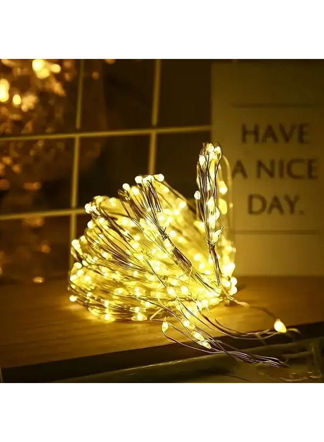 Outdoor Decor Light 104 LED Battery Powered String Lights For Wedding Party Garden - Image 4